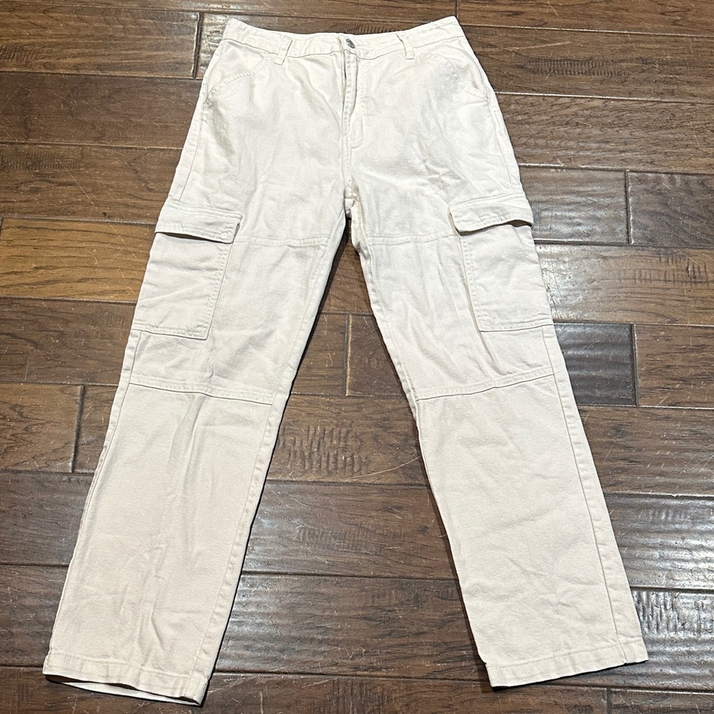 SONG Women's‎ Straight Leg Pink Cargo Pants